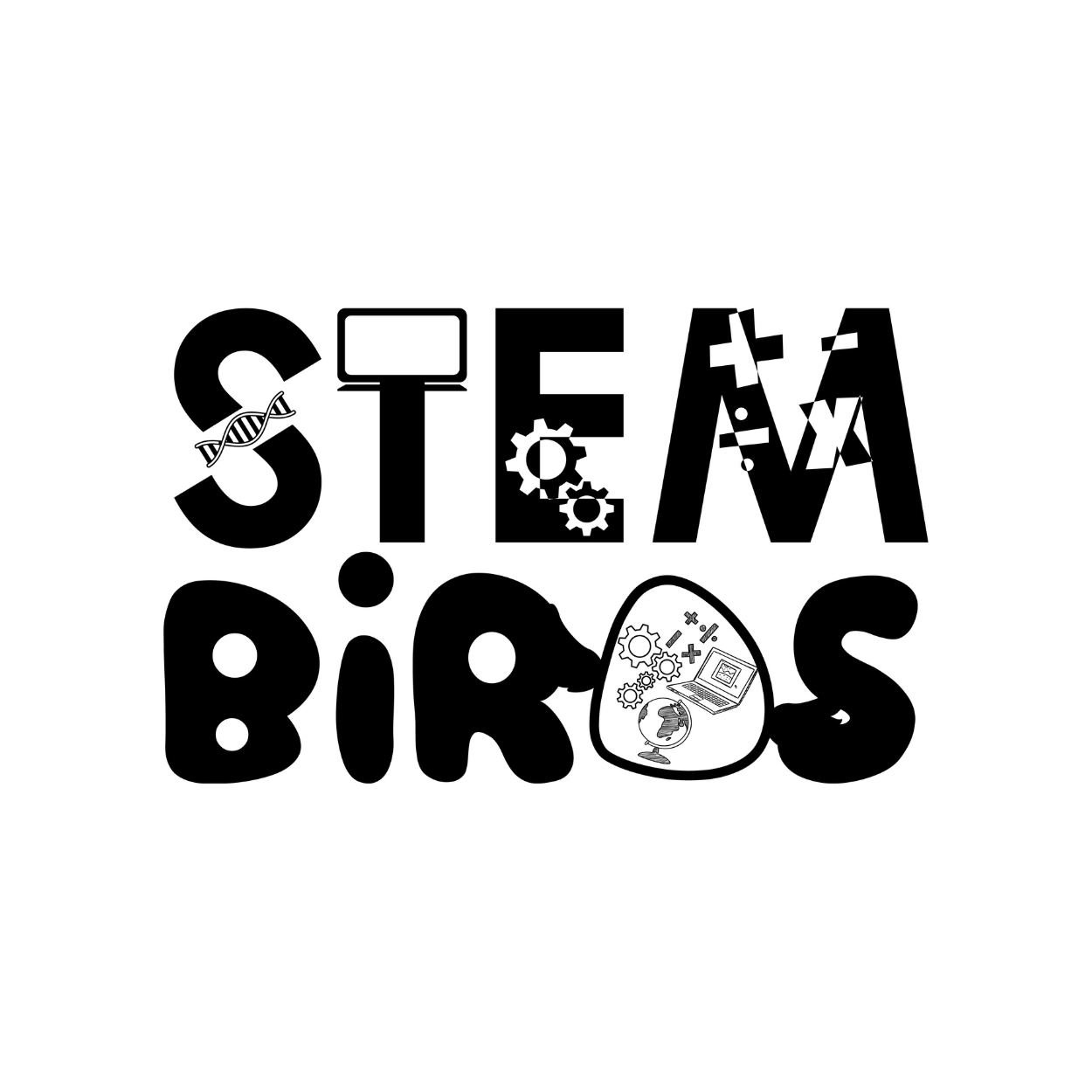 STEM Birds Logo B&W