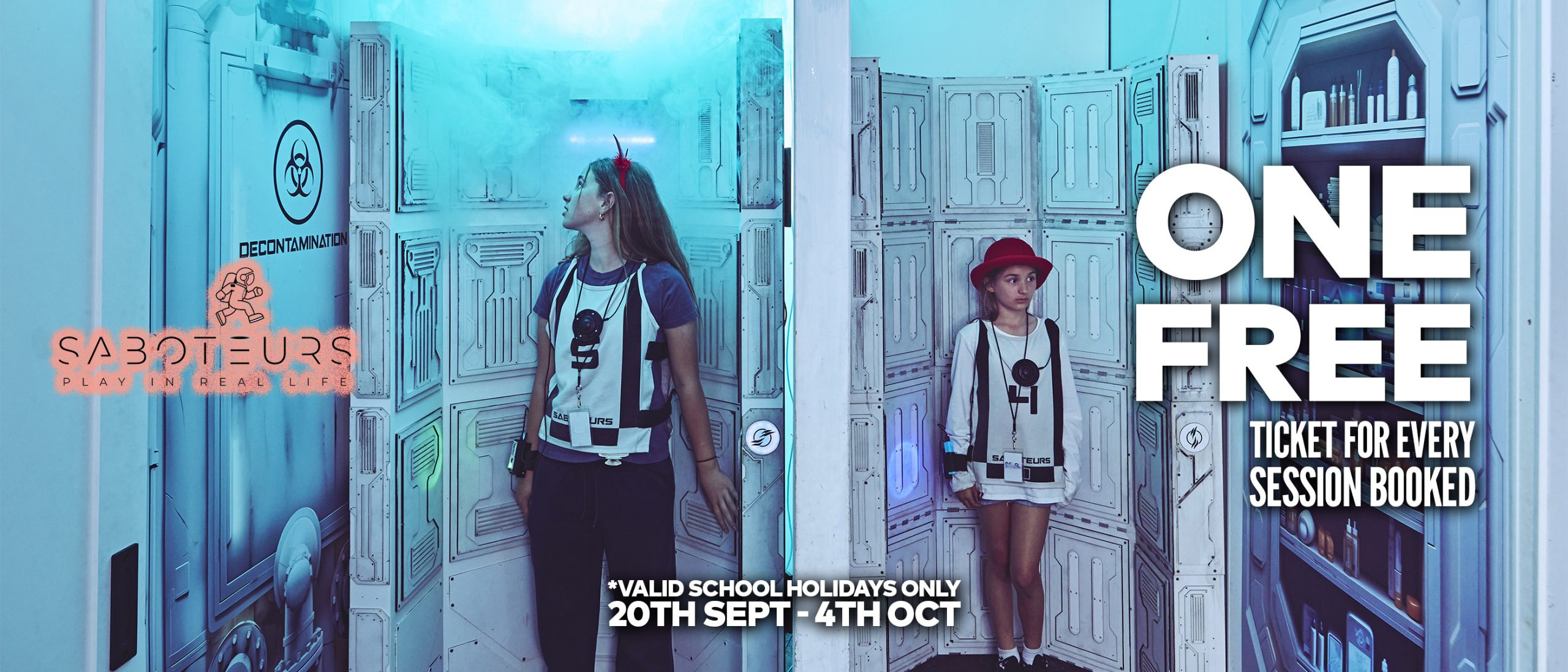 SABOTEURS these school holidays – Get one FREE ticket for every session booked